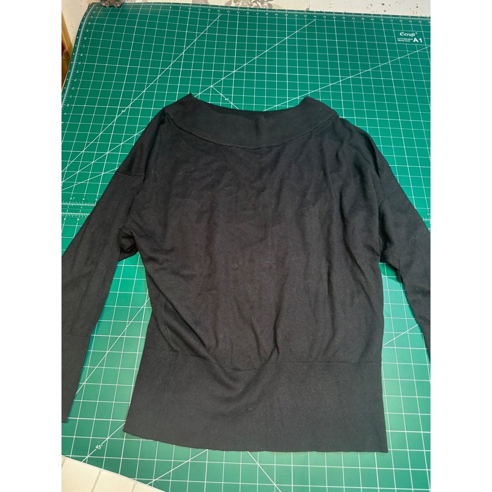 Express Womens Black Boat Neck Dolman Sleeve Knit Sweater M 008370043